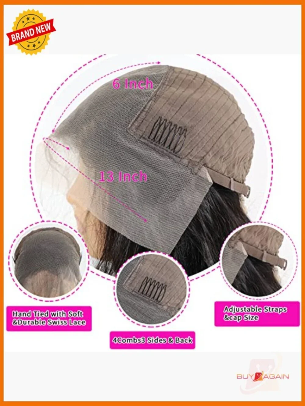 13x6 HD Lace Front Wig Body Wave Human Hair 180 Density Pre Plucked Bleached